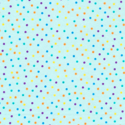 Fluffy Flannel Paintbrush Studios turquoise dots