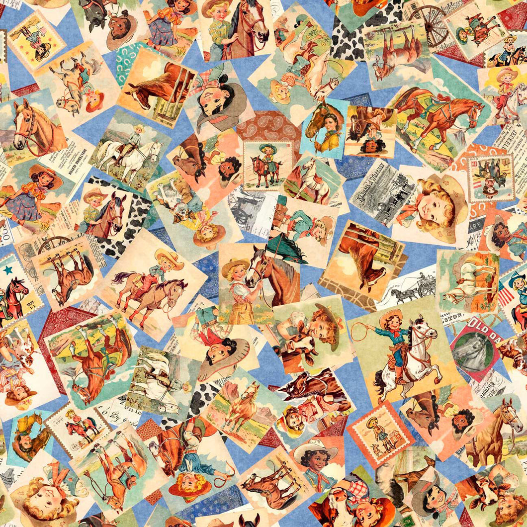 Hey Cowgirl Cowgirl Collage Quilting Treasures Fabric