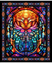 Load image into Gallery viewer, Radiant Reflections stained glass fabric panel from Quilting Treasures fabrics
