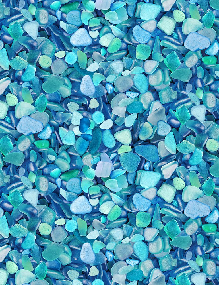 Timeless Treasures Beachcomber seaglass blue