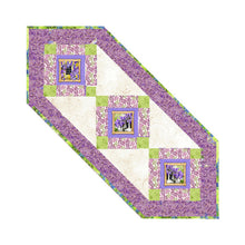 Load image into Gallery viewer, Lilac Garden table runner - Pattern designed by Debbie Beaves; fabrics chosen by Pat
