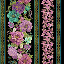 Load image into Gallery viewer, Shizuka collection floral stripe from Timeless Treasures Fabrics
