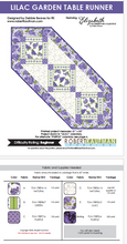 Load image into Gallery viewer, Lilac Garden table runner - Pattern designed by Debbie Beaves; fabrics chosen by Pat
