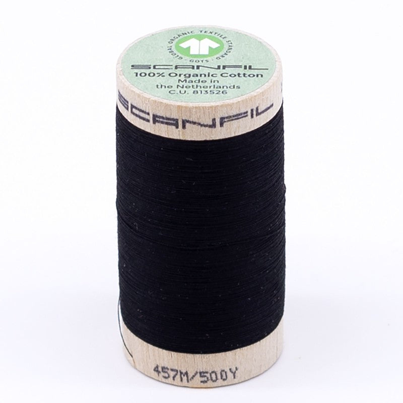 Organic Cotton Thread 500 yard black