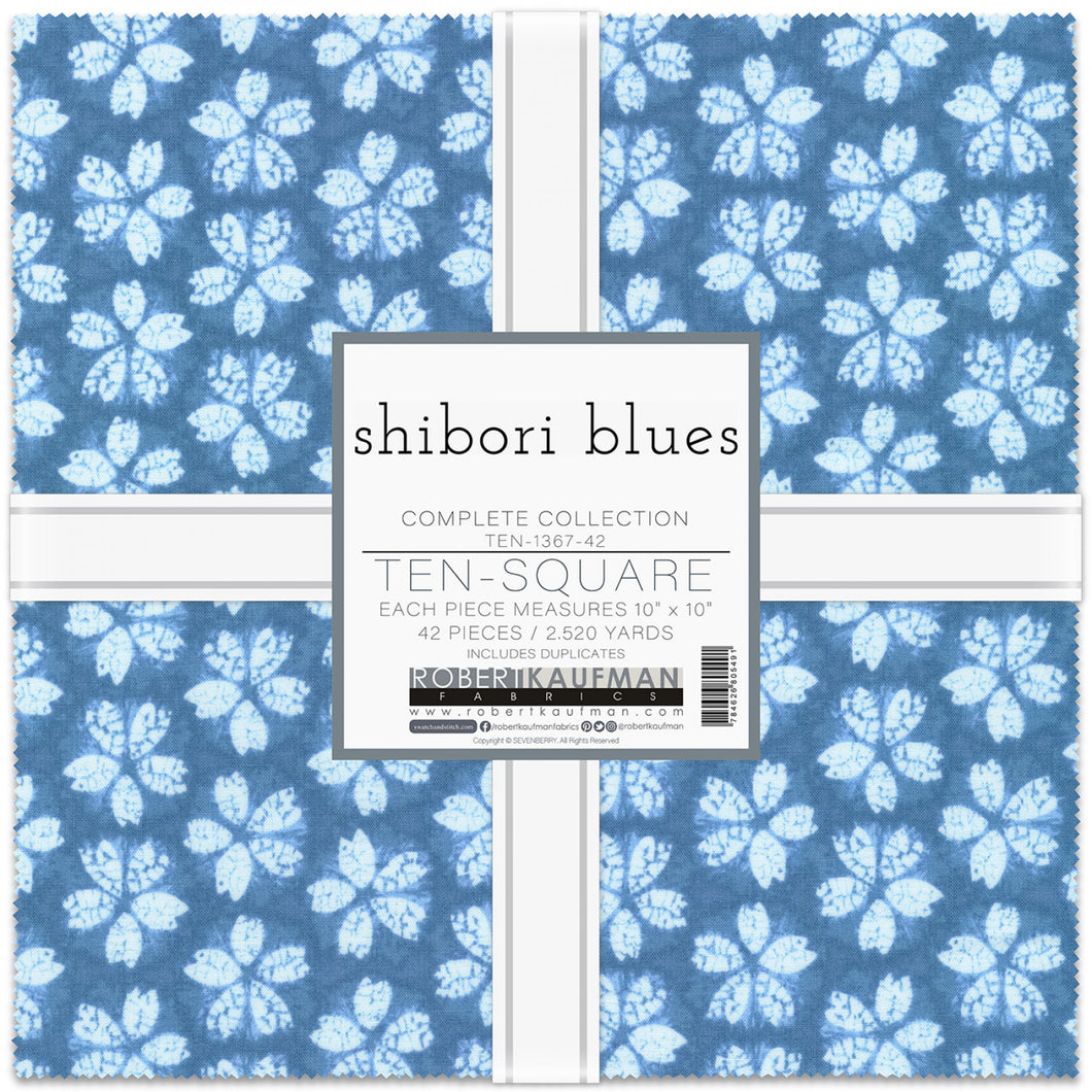 Shibori Blues by Sevenberry ten square layer cake Complete Collection from Robert Kaufman